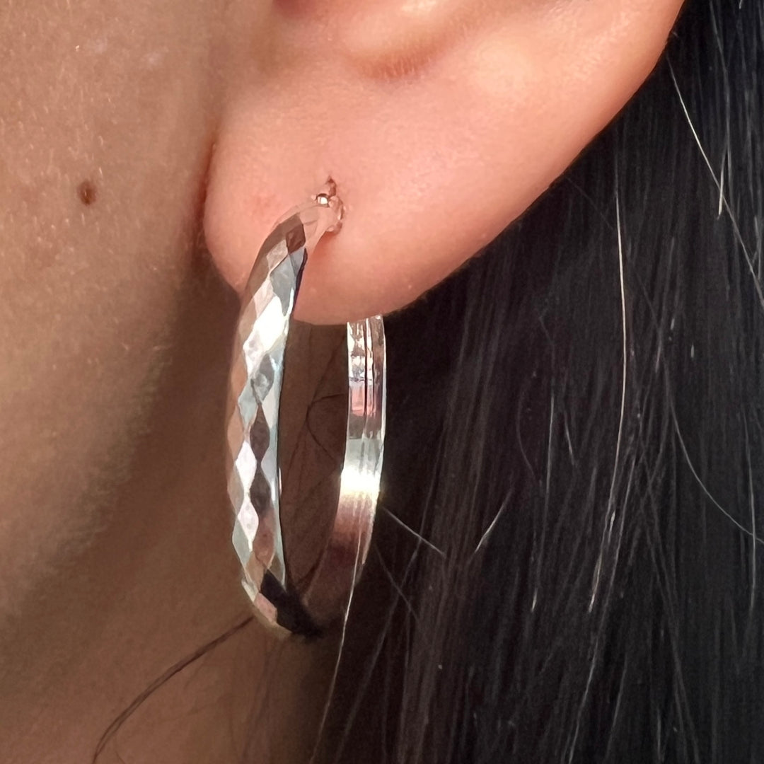 Argollas Verano 25MM Plateado Acero