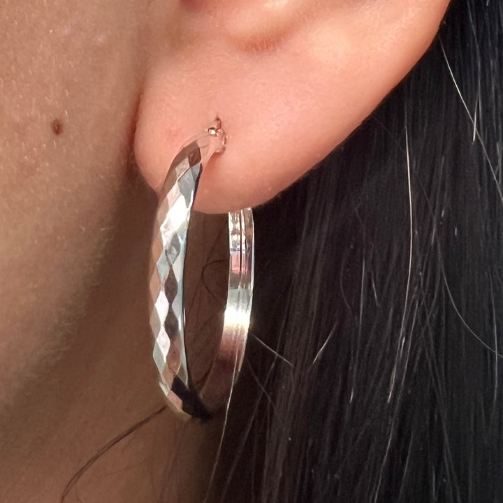 Argollas Verano 25MM Plateado Acero