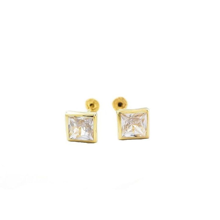 Aretes de Oro 10k Cuadro 5MM