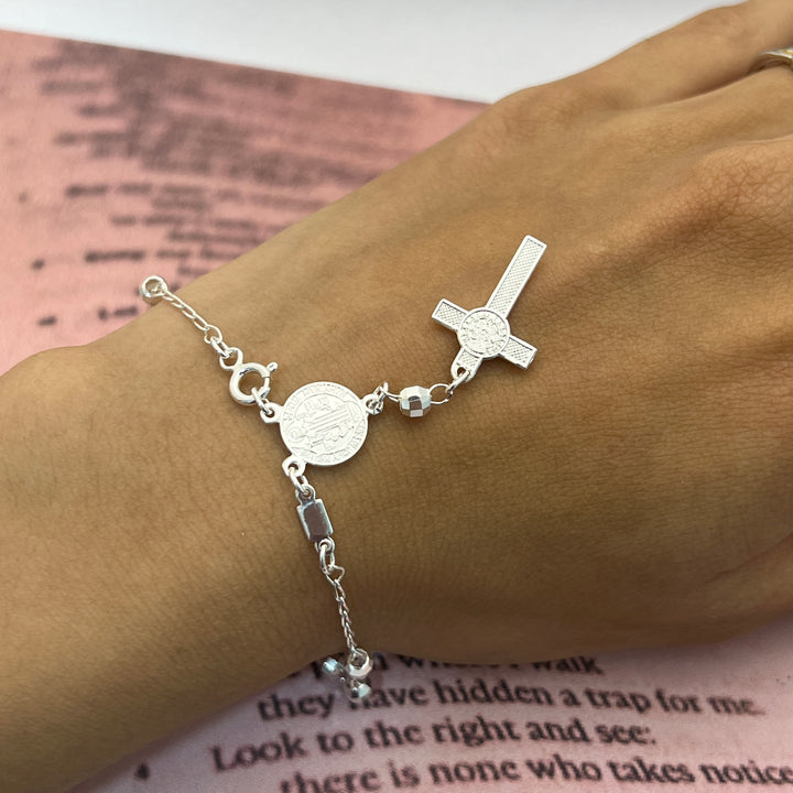 Pulsera de Plata Rosario