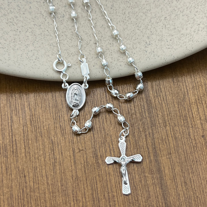 Rosario Plata Virgen Guadalupe 3MM