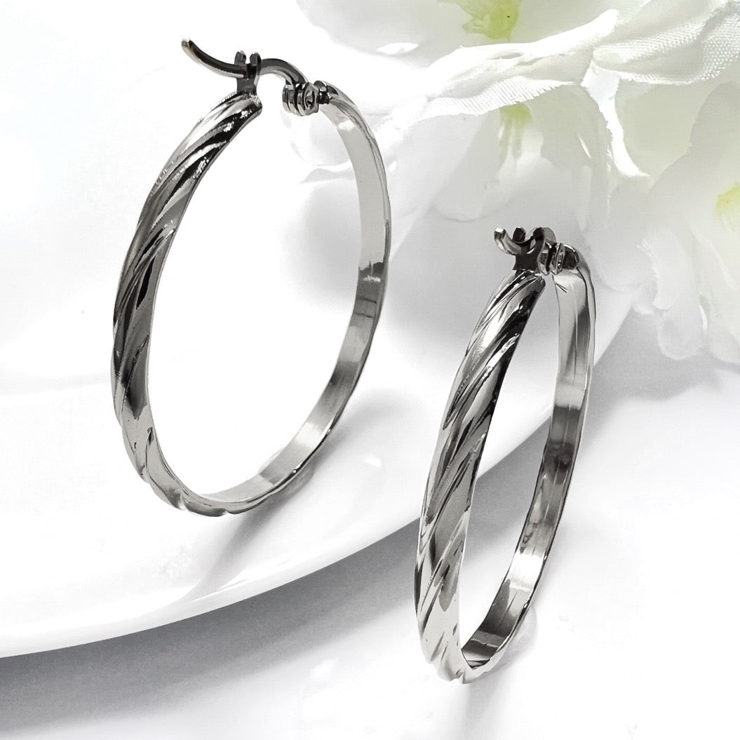 Argollas Océano 35MM Plateado Acero