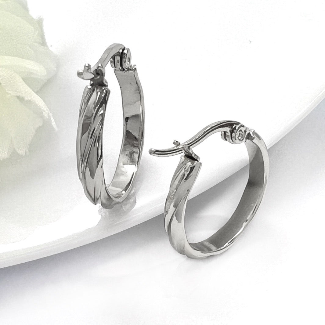 Argollas Océano 15MM Plateado Acero