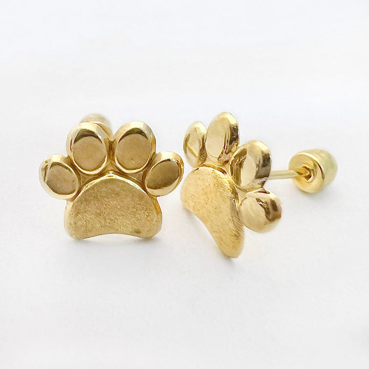Aretes de Oro 10k Huellita 7MM