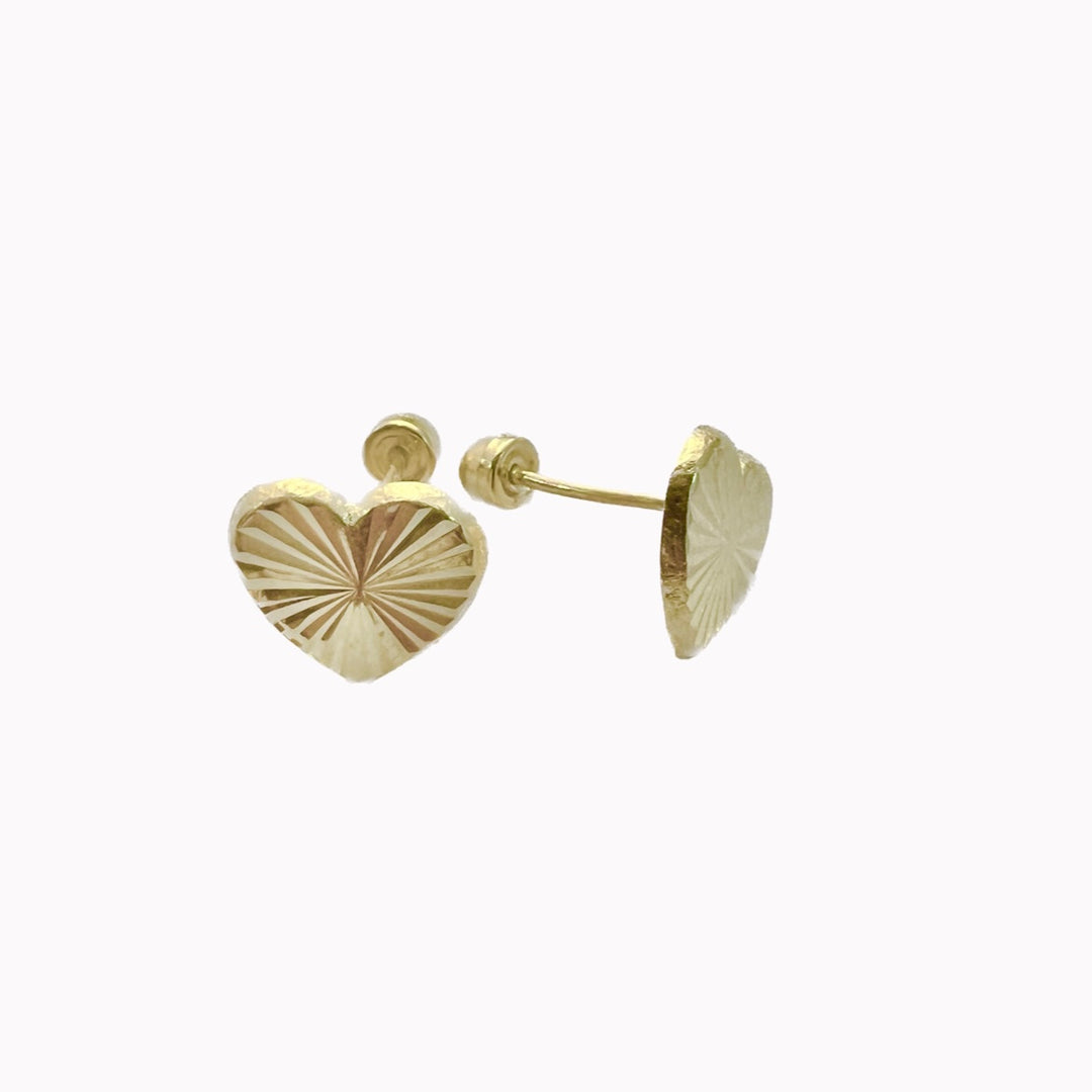 Aretes de Oro 10k Corazón Diamantado 5MM