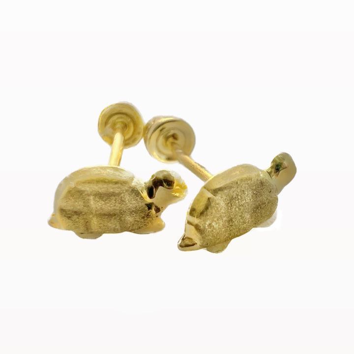 Aretes de Oro 10k Tortuga 4MM