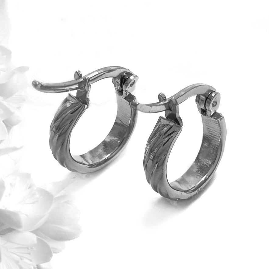 Argollas Olas 10MM Plateadas Acero