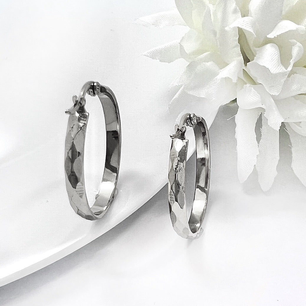 Argollas Verano 25MM Plateado Acero