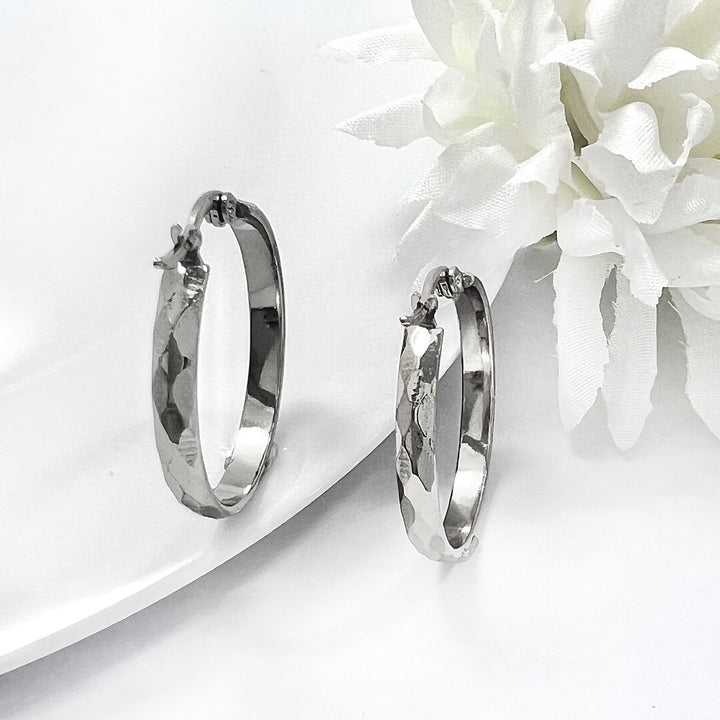 Argollas Verano 25MM Plateado Acero