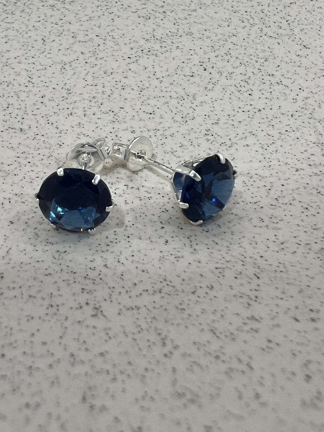 Aretes Capella Azul 8MM Plata