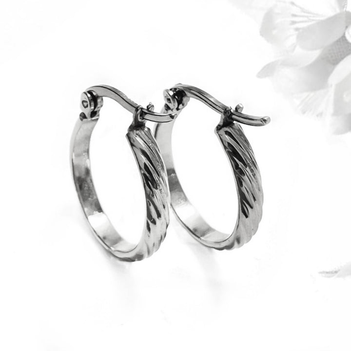 Argollas Olas 30MM Plateadas Acero