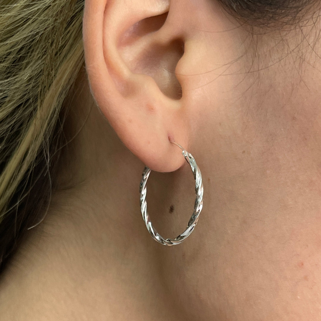 Argollas Melcochas Sinfín 25 MM Plata