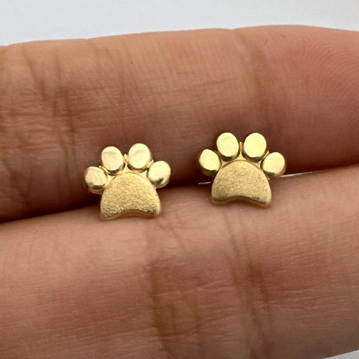 Aretes de Oro 10k Huellita 7MM