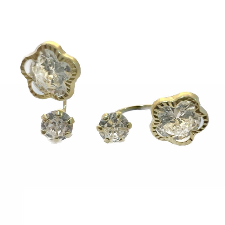 Aretes de Oro 10k Teléfono Flor