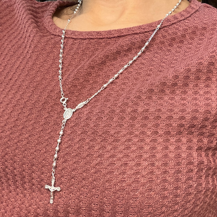 Rosario Plata Virgen Guadalupe 3MM