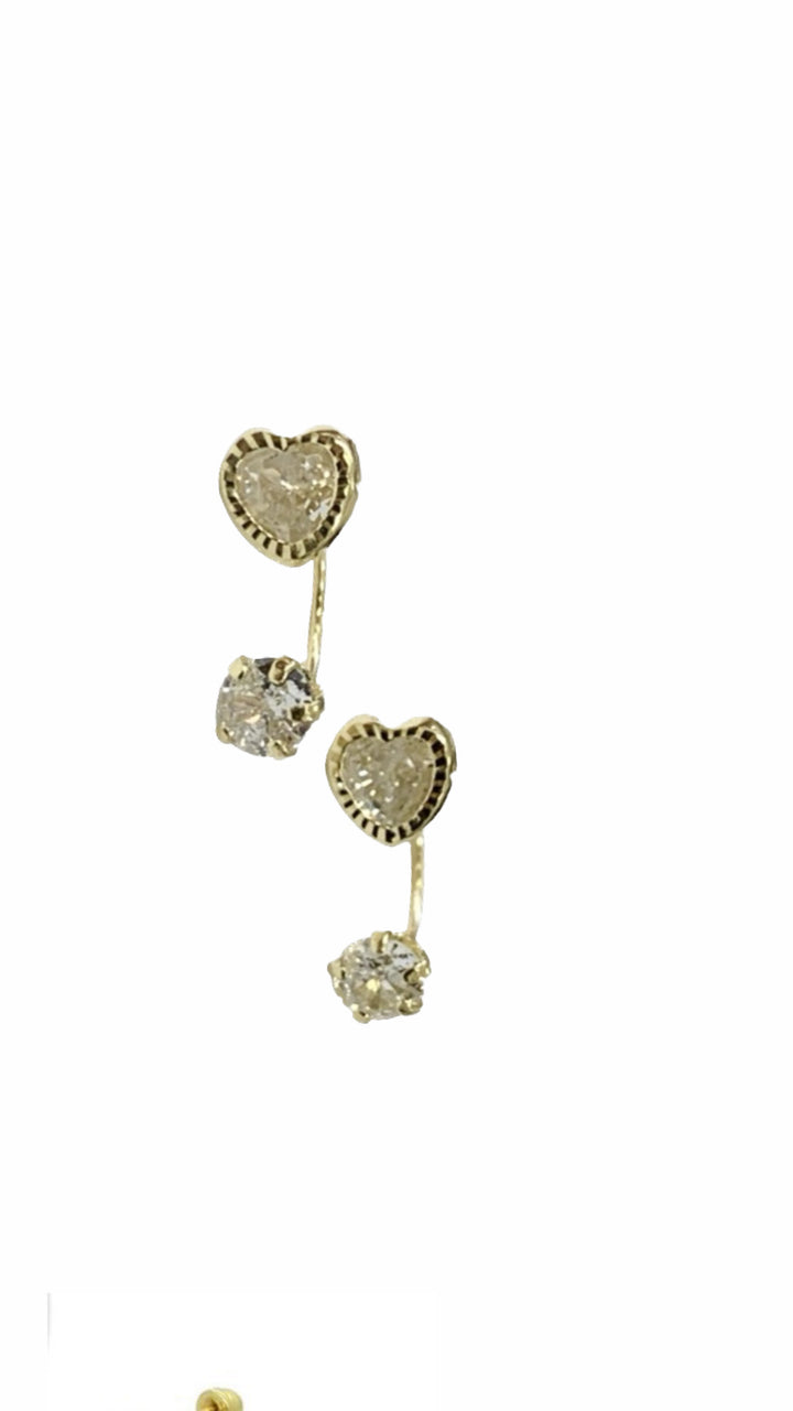 Aretes de Oro 10k Teléfono Corazón 4MM
