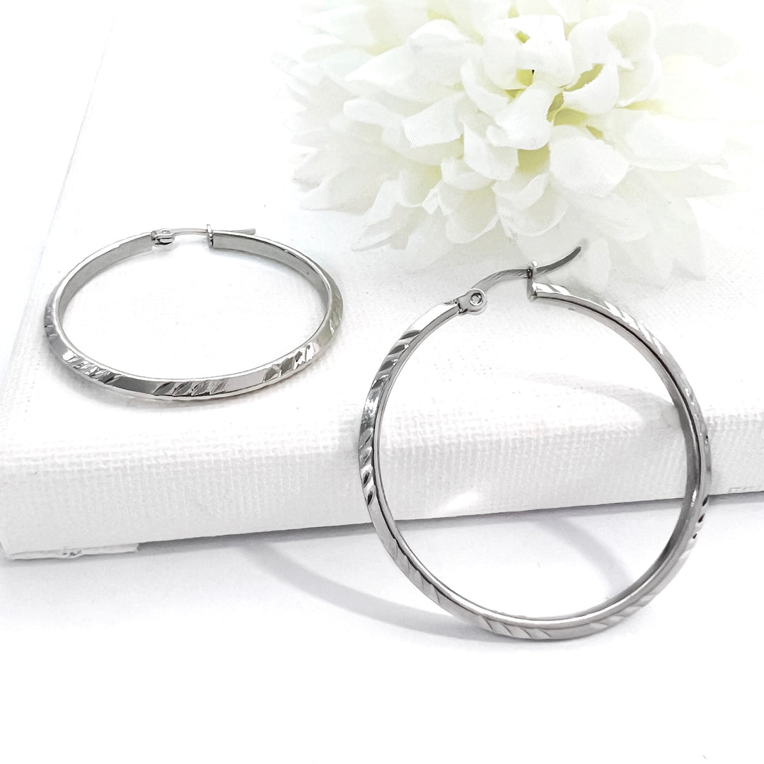 Argollas Cielo 35MM Plateado Acero