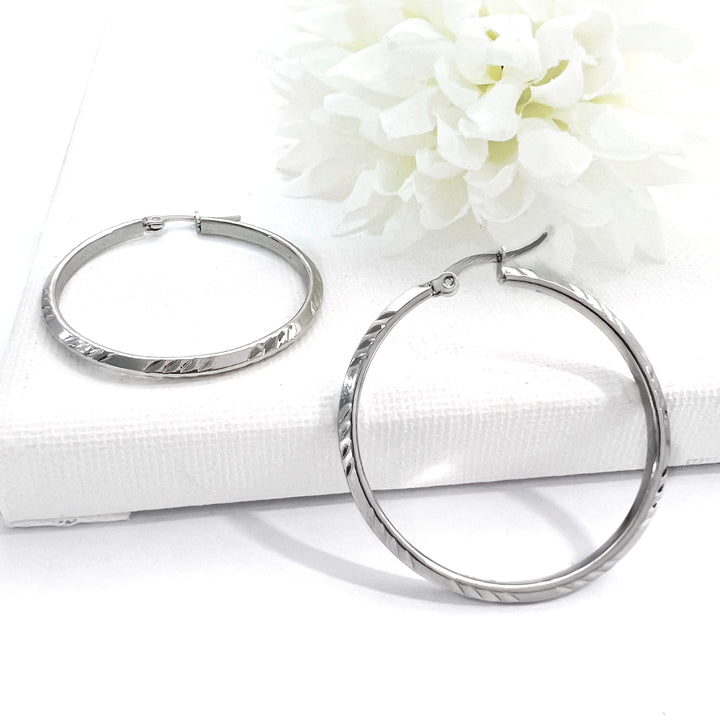 Argollas Cielo 35MM Plateado Acero