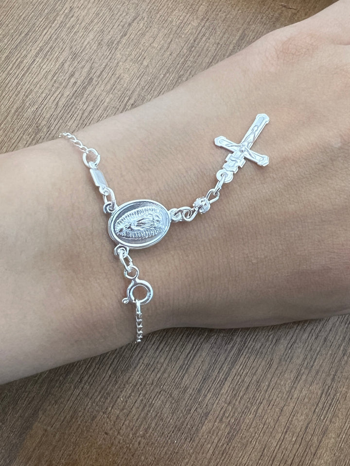 Pulsera de Plata Rosario