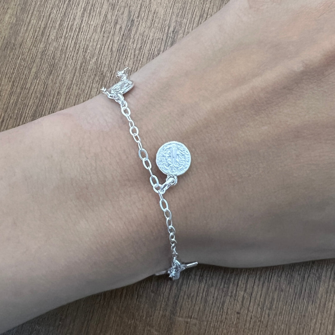 Pulsera de Plata Rosario