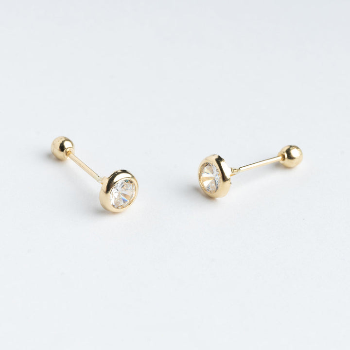 Aretes de Oro 10k Redondo Bicel 2MM