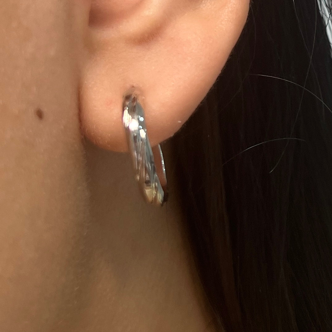 Argollas Océano 15MM Plateado Acero