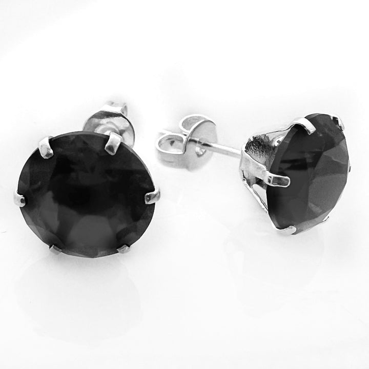 Aretes Vega Negro 9MM Plata
