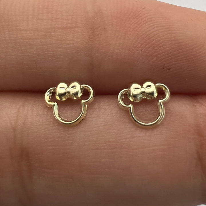 Aretes de Oro 10k Minnie 8MM