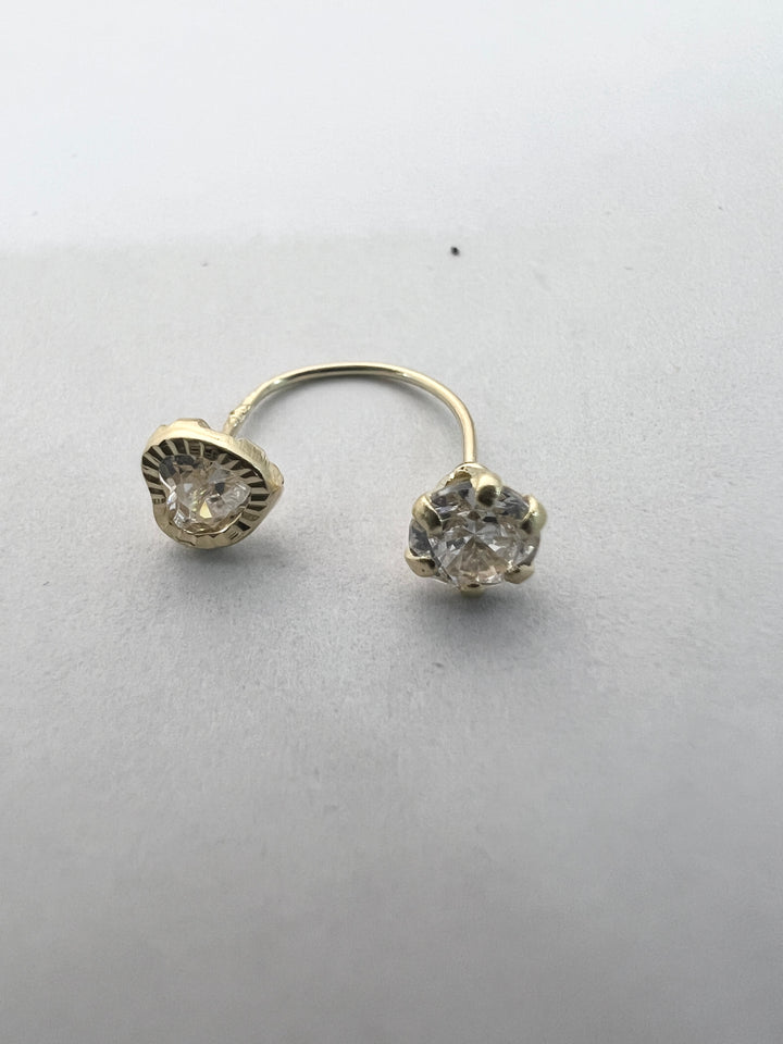 Aretes de Oro 10k Teléfono Corazón 4MM