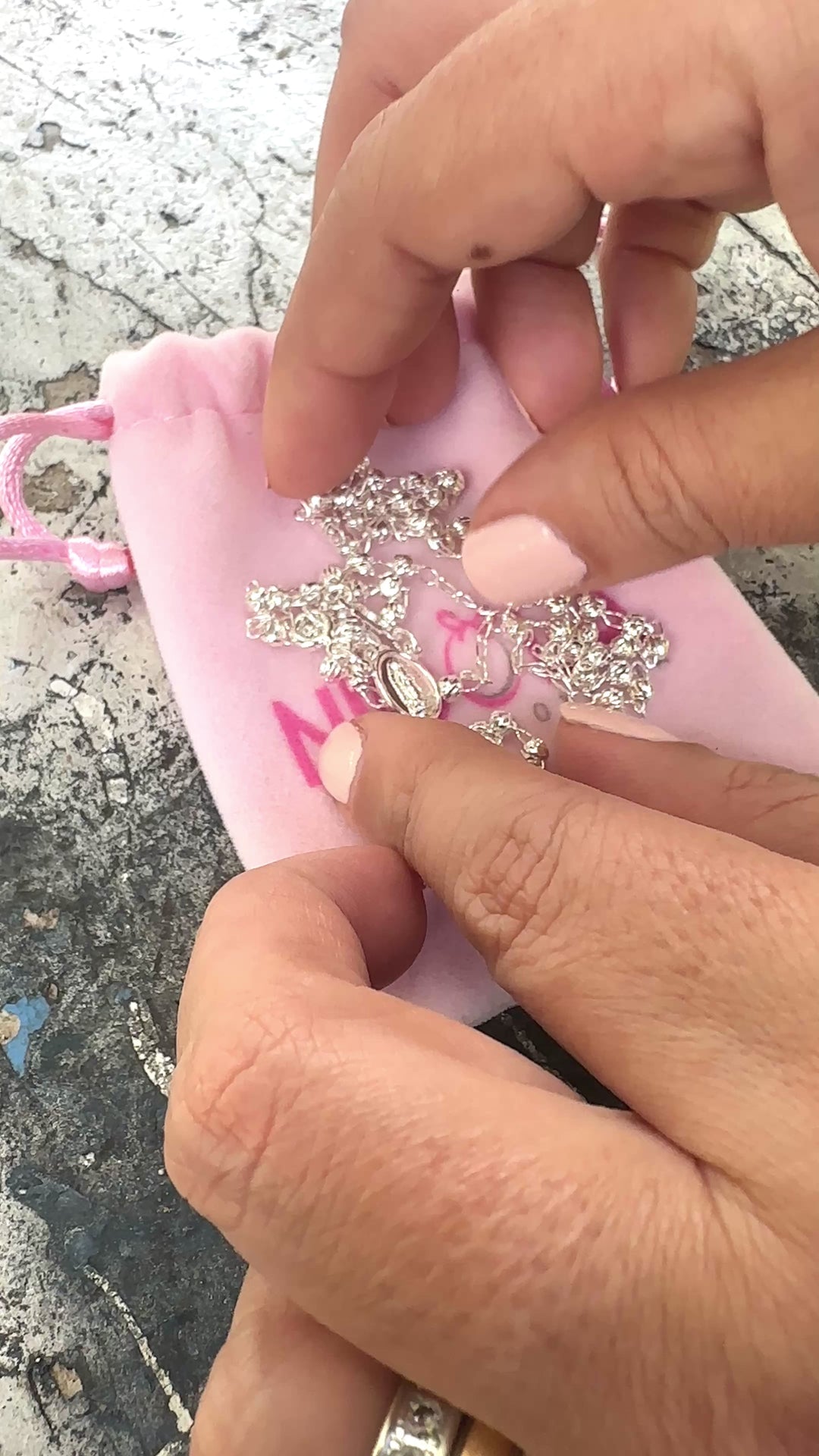 Rosario de Plata Virgen Guadalupe 3MM