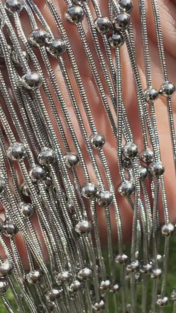 Cadena Acero 🍡 Bolitas Plateada
