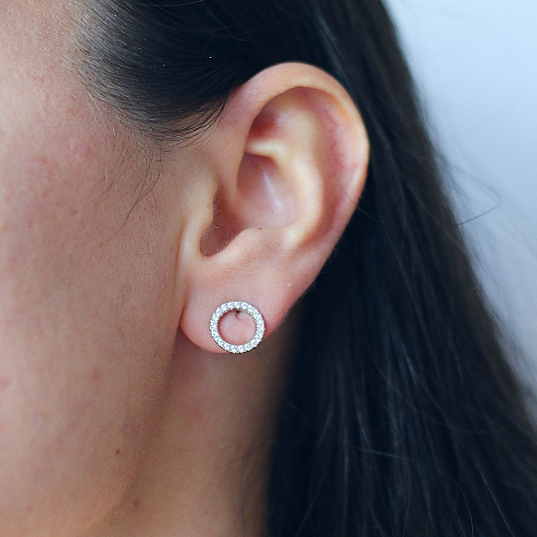 Aretes Plata 🔴 Circulo 10MM