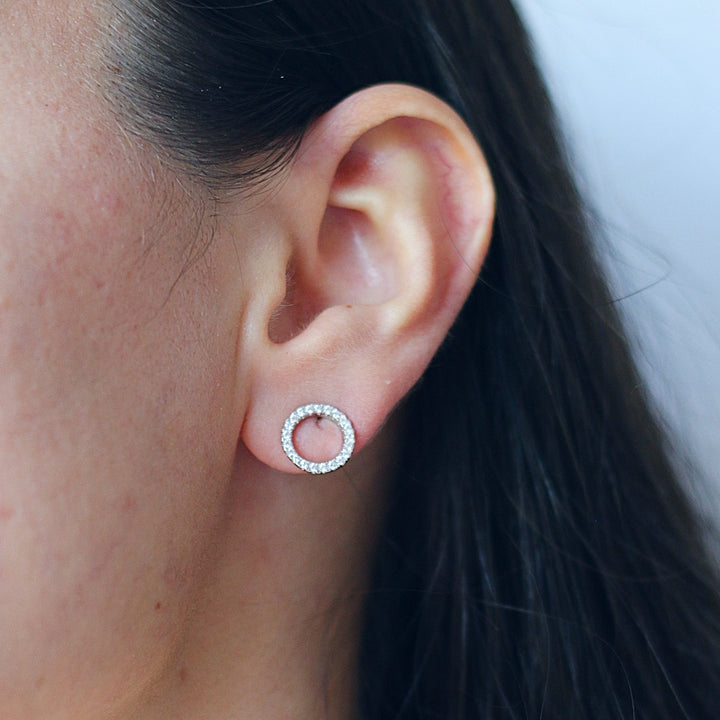 Aretes Plata 🔴 Circulo 10MM