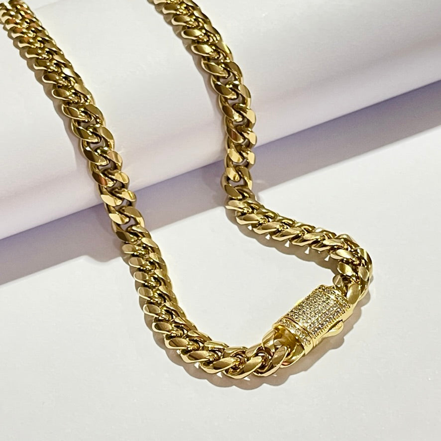 Cubana GRUESA Cadena Miami Link 10MM Cierre Plano | Costa Rica