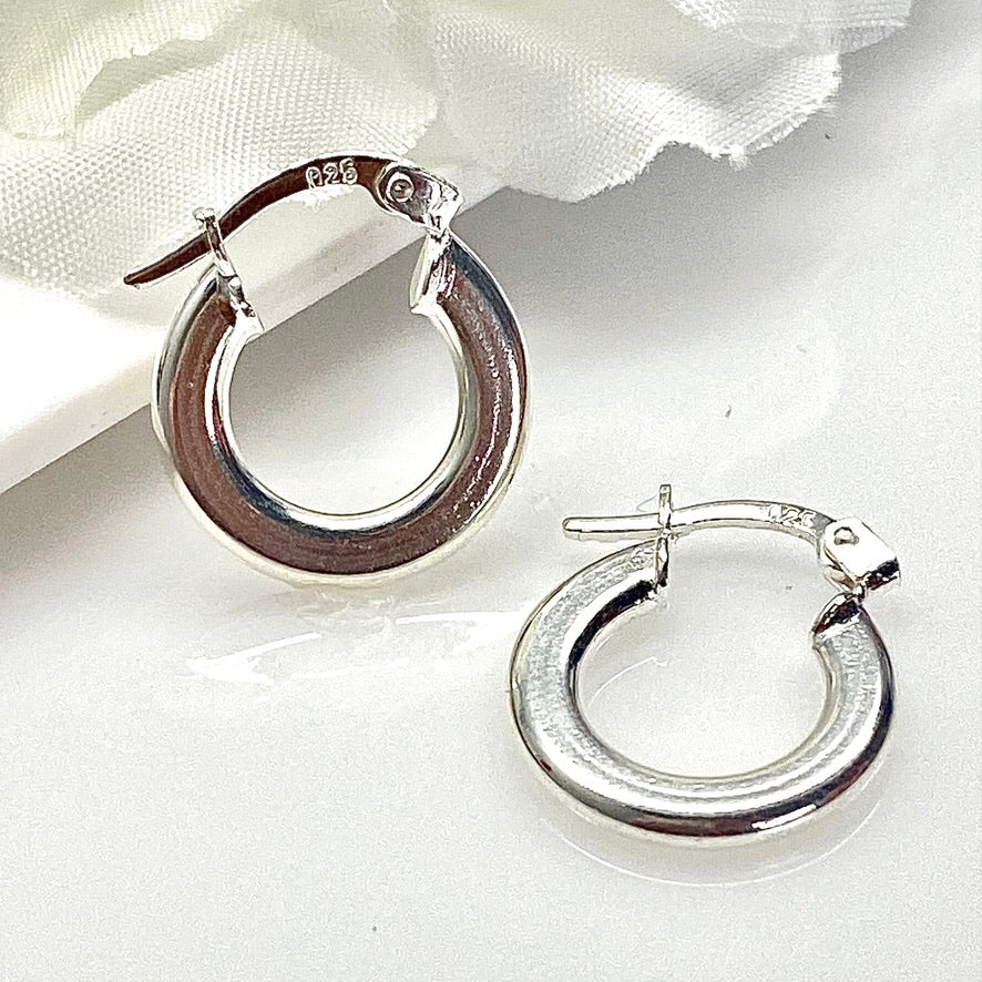 Argollas de Plata 925 Planas Pequeñas