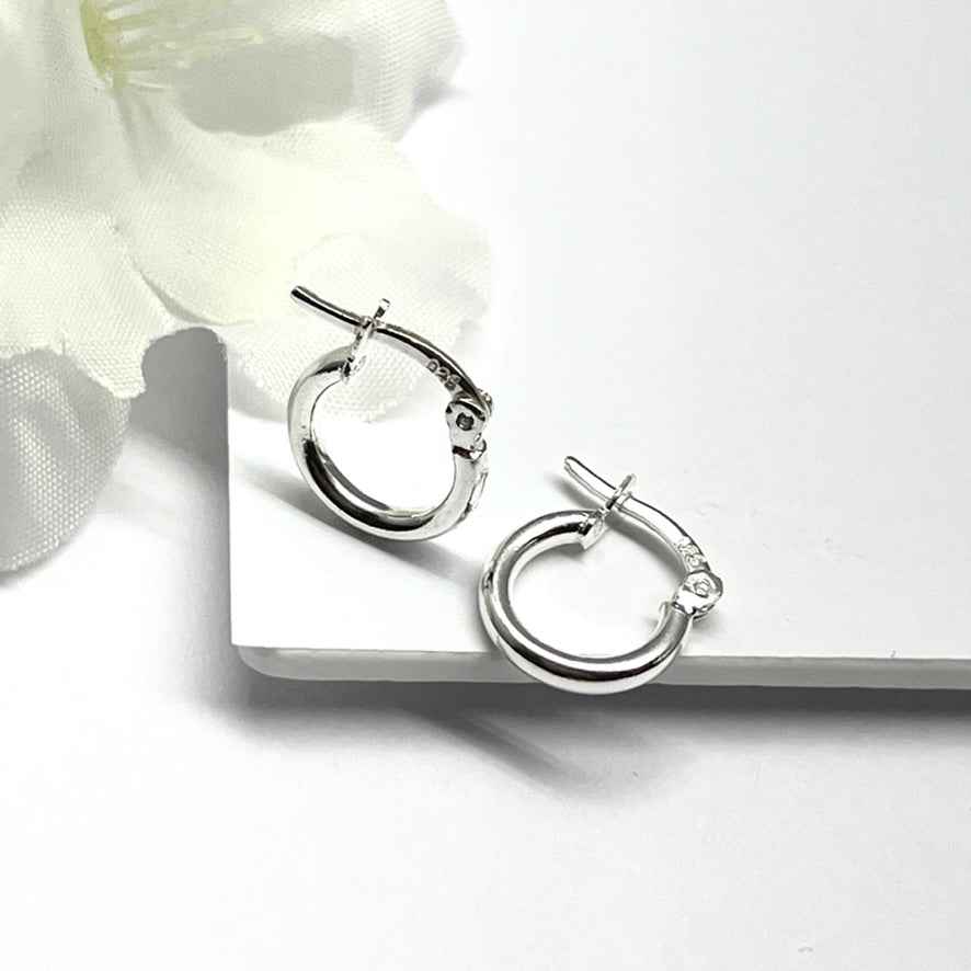 Argollas de Plata Tubulares 8MM - Pequeñas | Costa Rica