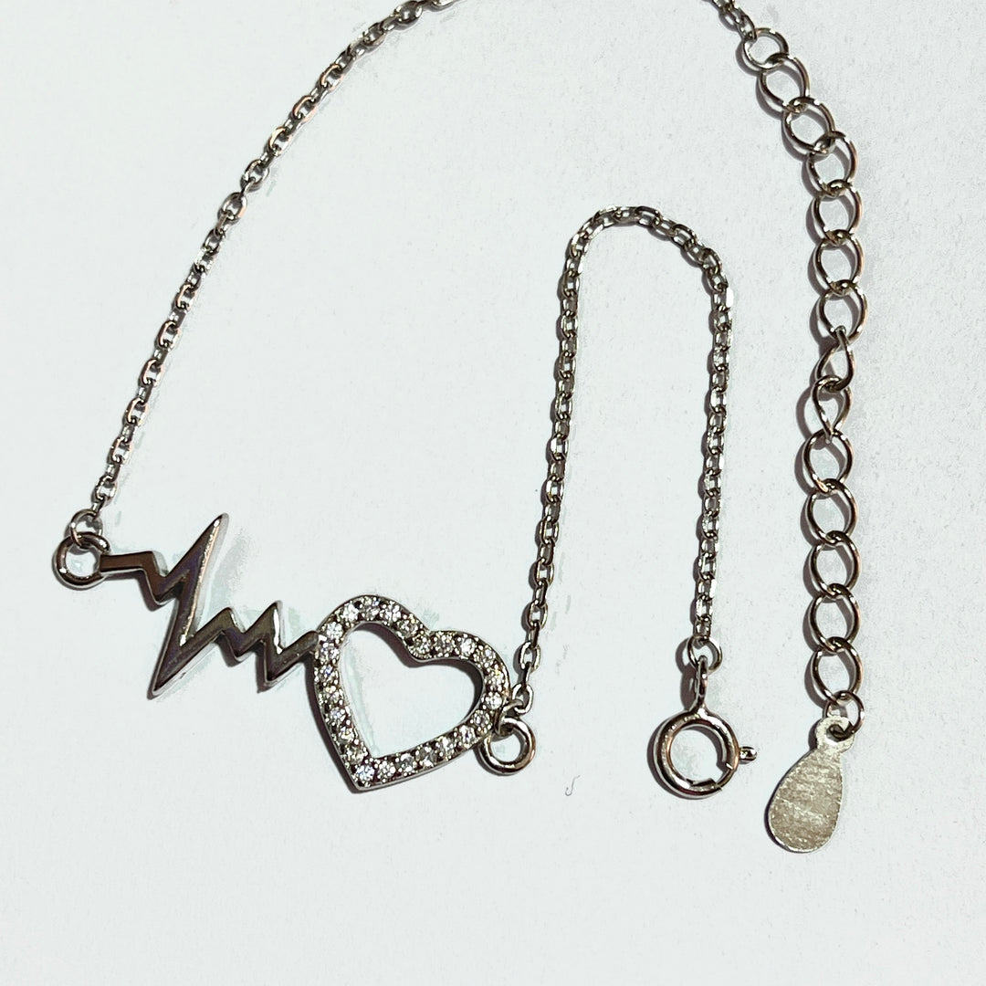Pulsera Plata 💗 Corazón Latiendo | Nicola Joyería