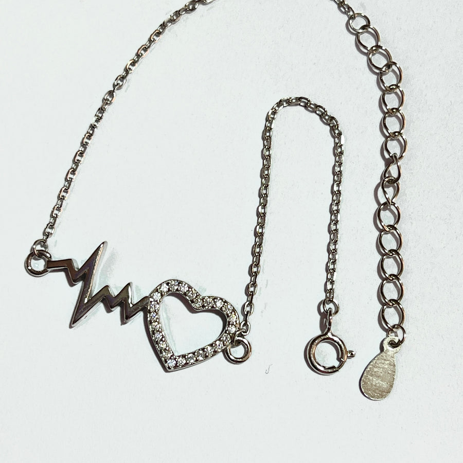 Pulsera Plata 💗 Corazón Latiendo | Nicola Joyería
