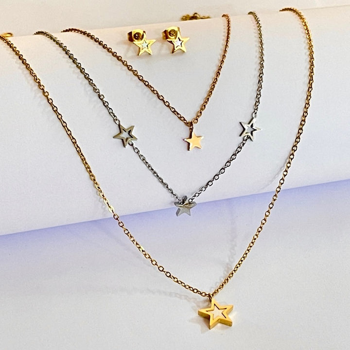 Juego de Acero de Estrellas Tres Tonos