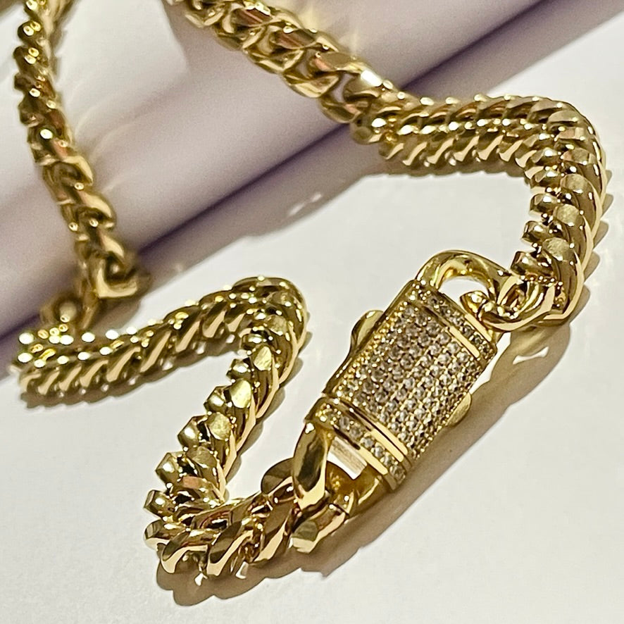 Cubana GRUESA Cadena Miami Link 10MM Cierre Plano | Costa Rica