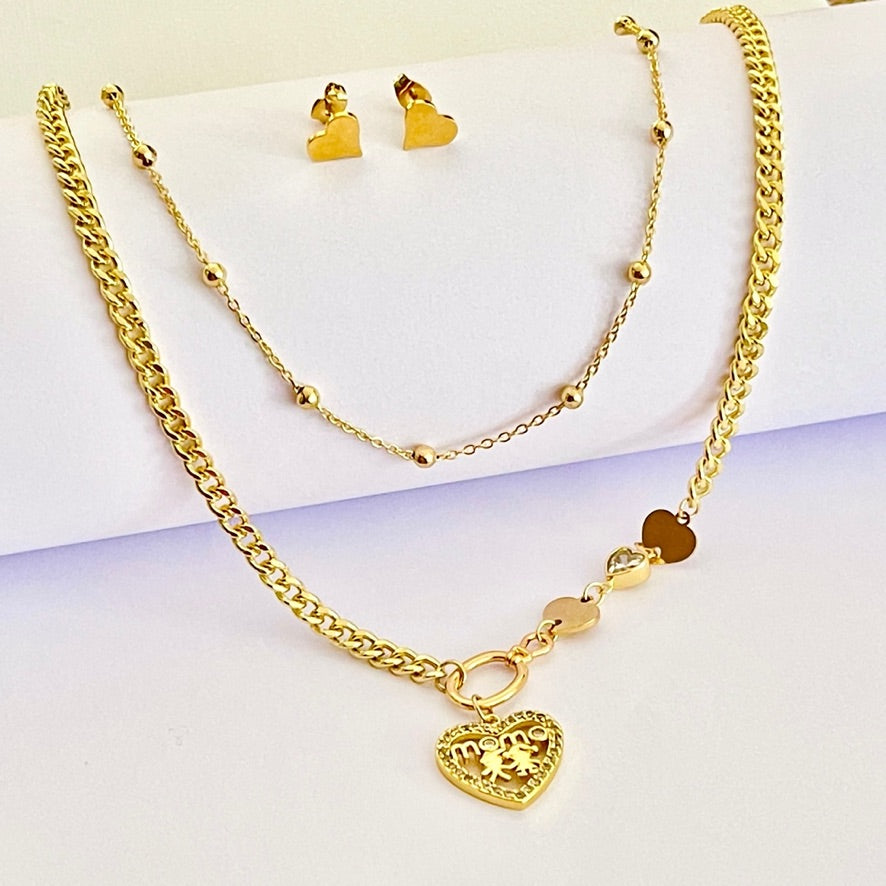 ❤️ Juego de Acero Mamá Corazón