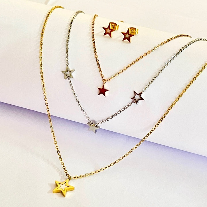 Juego de Acero de Estrellas Tres Tonos