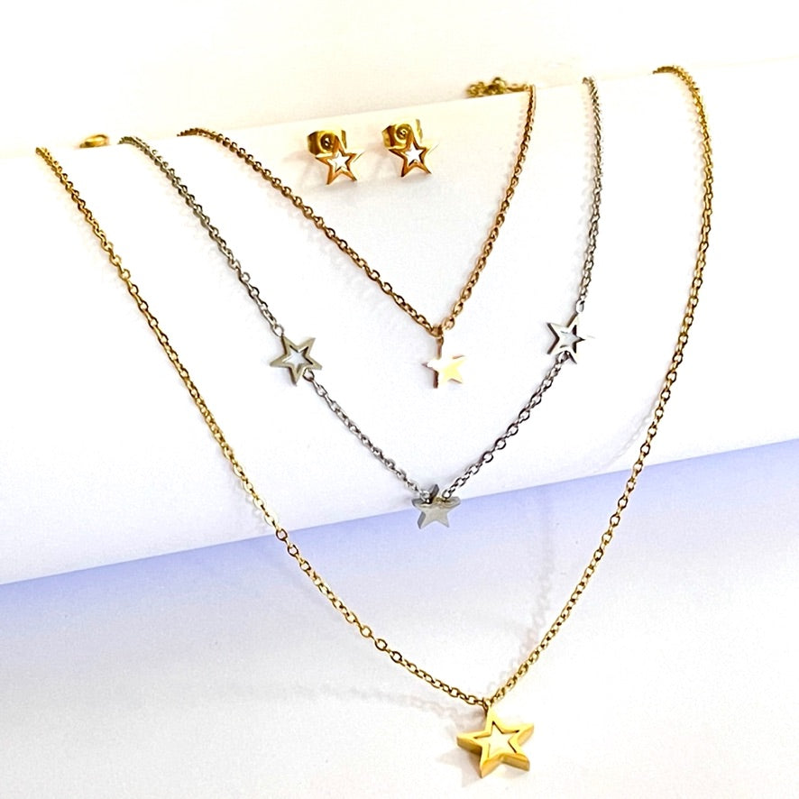Juego de Acero de Estrellas Tres Tonos