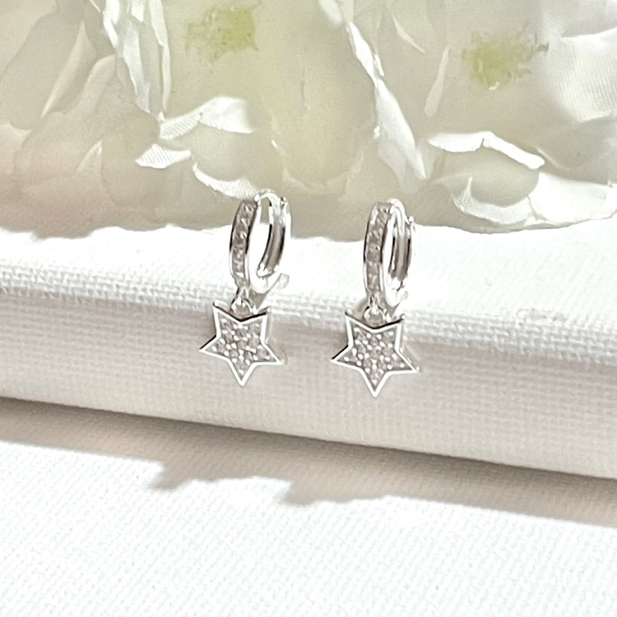 ⭐️ Estrellas Colgantes Argollas de Plata 925 Costa Rica