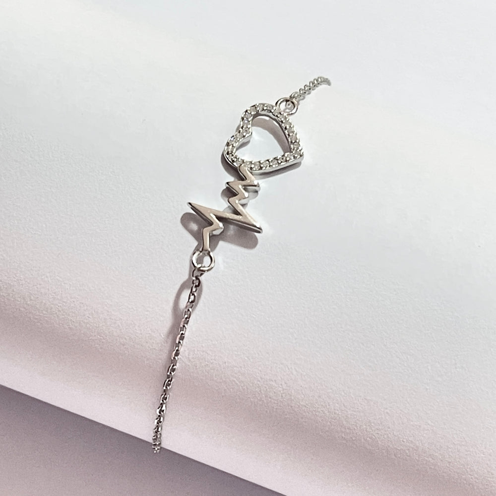 Pulsera Plata 💗 Corazón Latiendo | Nicola Joyería