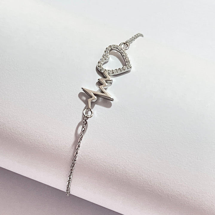Pulsera Plata 💗 Corazón Latiendo | Nicola Joyería