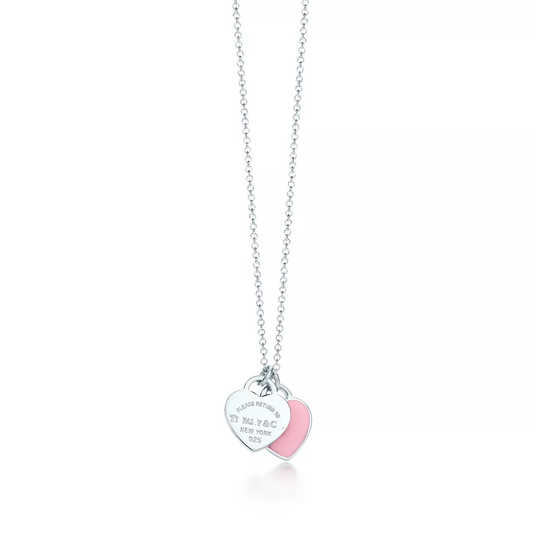 Return to Tiffany Pink 💕  Double Heart Tag Pendant en Costa ica