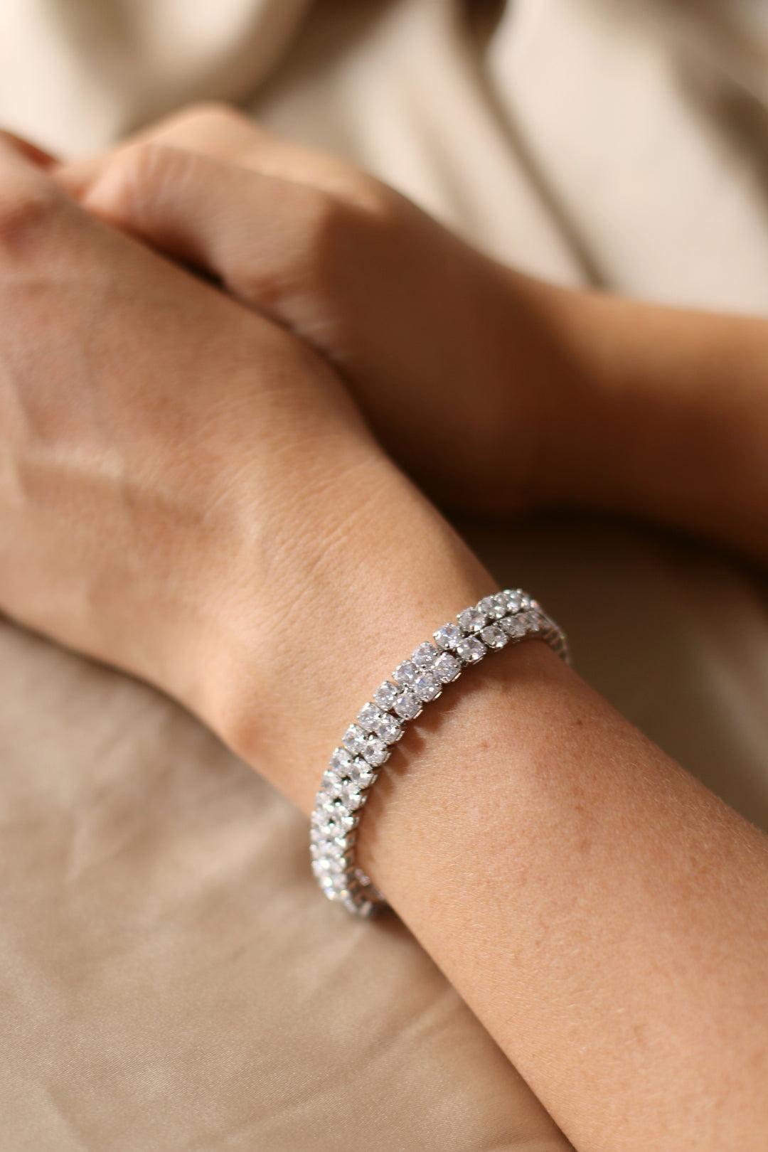 Pulsera Acero 💎💎 Tennis Doble Plateada
