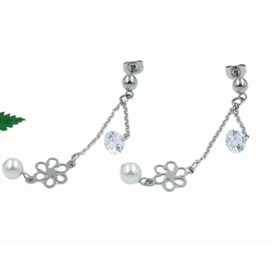 Aretes de Acero Flor | Plata 925 en Costa Rica