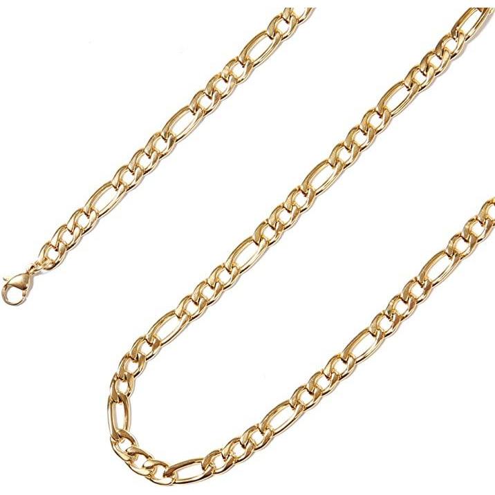 Cadena Acero 6MM Figaro Dorada 60CM | Nicola Joyería en Costa Rica